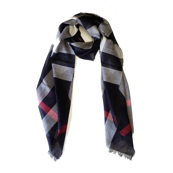 Burberry Other - Burberry Navy Shawl Wool/Silk Scarf/Wrap - Blue